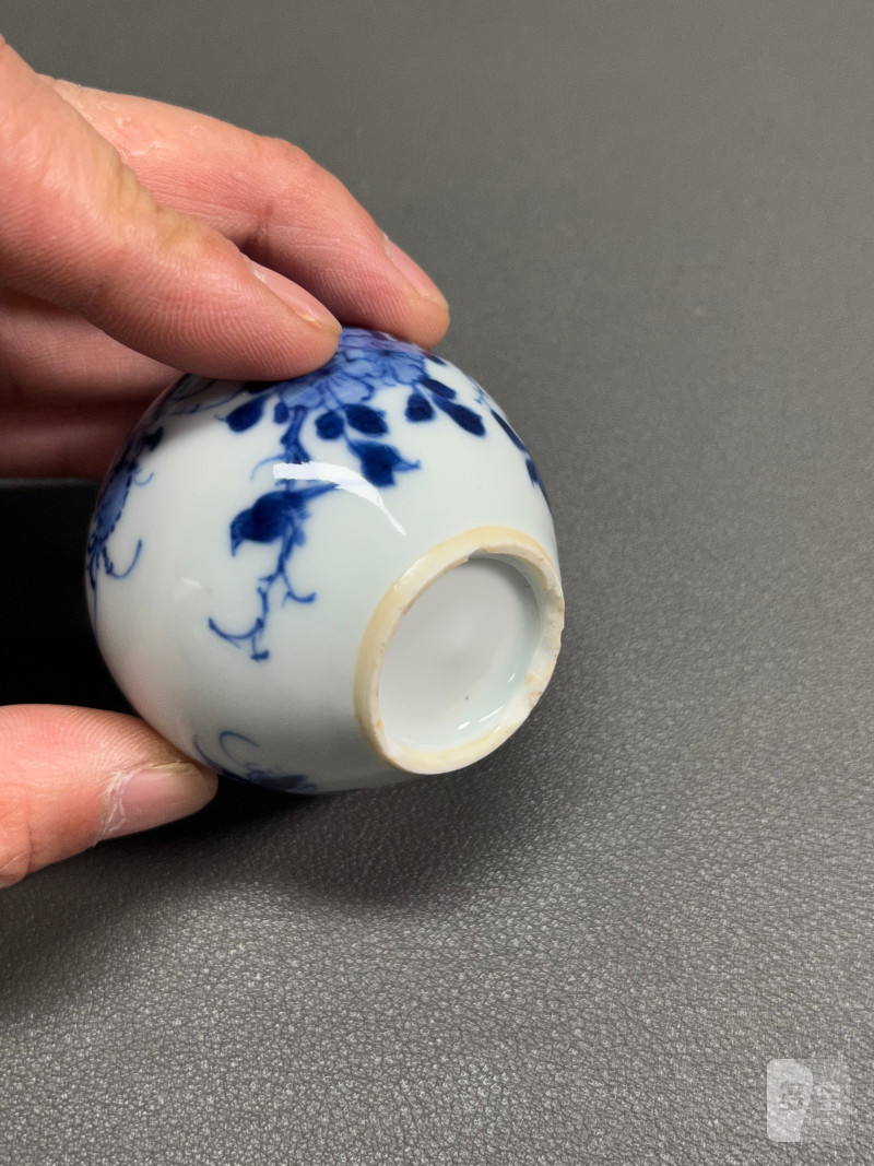 清康熙  青花虫草纹小盖罐 - 图13